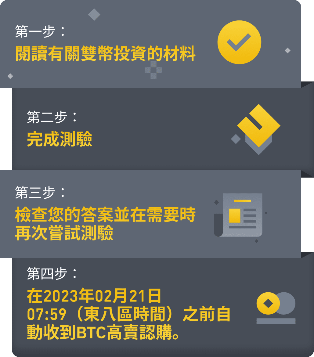 图片[2] - 「币安」了解双币投资并完成测验，以获得双币投资BTC认购！（2023年01月23日）
