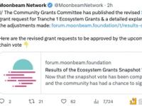 Moonbeam社区拨款委员会公布第一批生态系统补助金快照投票结果