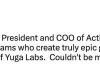 动视暴雪前首席运营官将入职Yuga Labs担任CEO