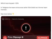 SYC价格下滑了92%，SYC团队在TG社群宣布卖家EOA (0xfa0) 是一位前团队成员