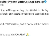 Hiro Wallet： API 错误导致钱包在打开时显示错误但资产是安全的