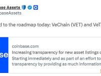 Coinbase将VET和VTHO添加到上币路线图