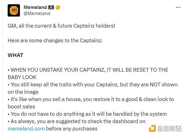图片[1] - Memeland发布Captainz NFT更新并推出Bug赏金计划