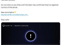 CertiK：holoride项目Discord服务器遭入侵