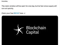 Blockchain Capital的X账户疑似被黑