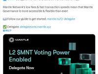 Mantle：MNT委托在Mantle Network L2上已可用