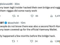 ZachXBT：Harmony团队为Harmony官方钱包掩盖了第二次朝鲜黑客攻击