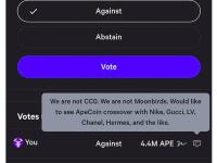 黄立成以440万枚APE反对ApeCoin DAO社区拟推数字许可创建和销售商品的新提案AIP-269