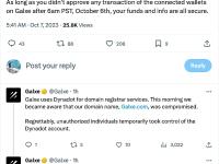 Galxe：域名Galxe.com已被泄露，受损的资金总额或少于20万美元