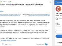 Reddit管理员已正式放弃Moons合同