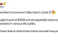 Taiko推出3000万美元的第二期赠款计划