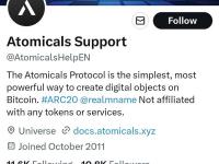 Atomicals Protocol：“Atomicals Support”为虚假账户，请注意防范