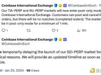 Coinbase国际：由于技术原因暂时推迟SEI-PERP市场的推出