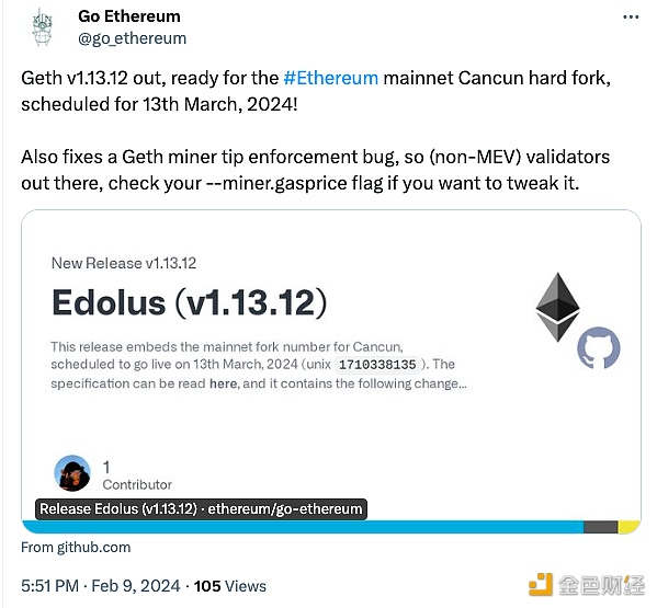 图片[1] - Go Ethereum宣布已发布Geth v1.13.12版本