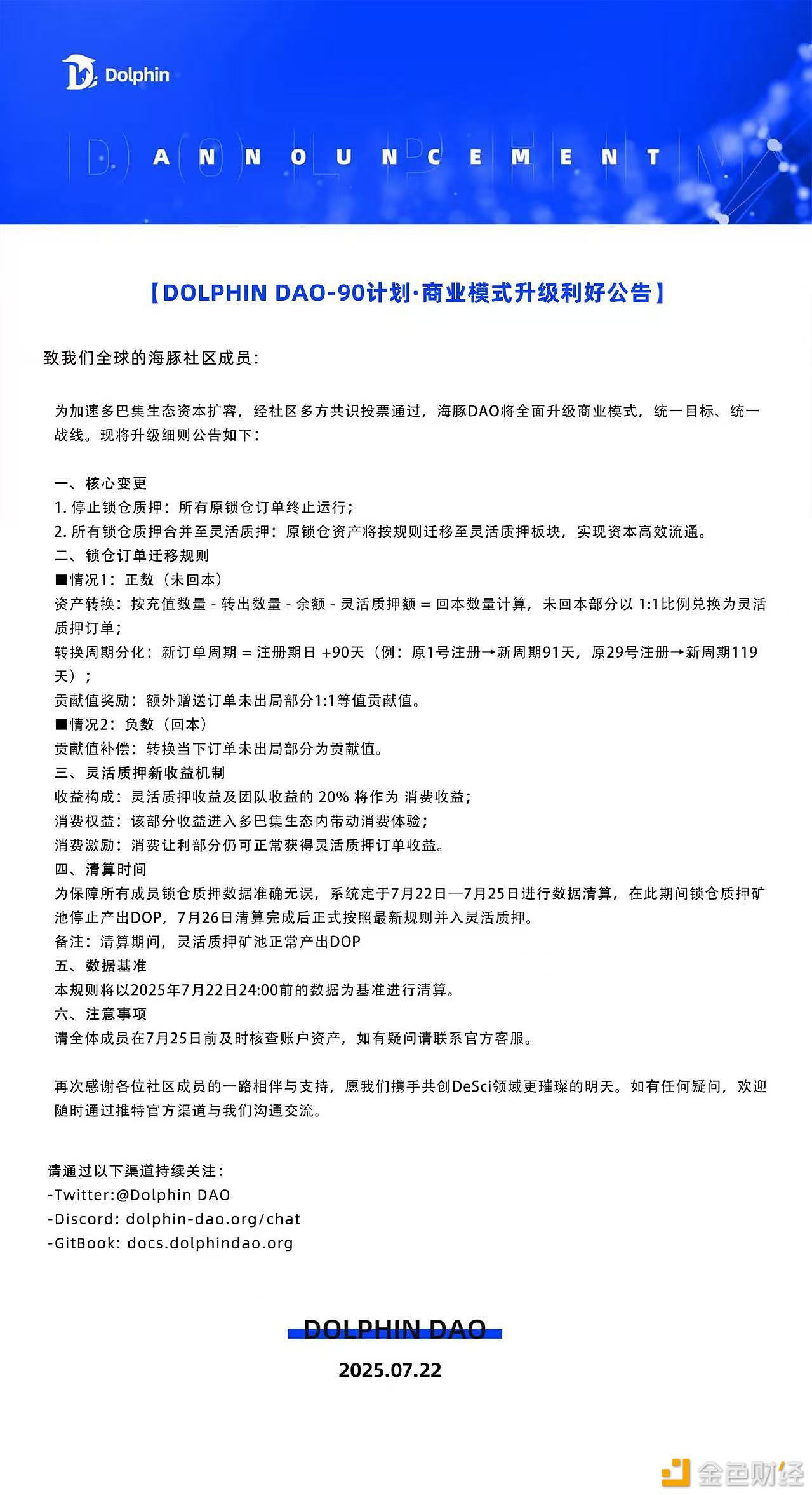 图片[1] - Dolphin DAO宣布启动DAO-90计划 全面升级商业模式