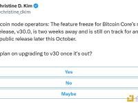 Bitcoin Core下一个主要版本 v30.0 的功能冻结将在两周后进行