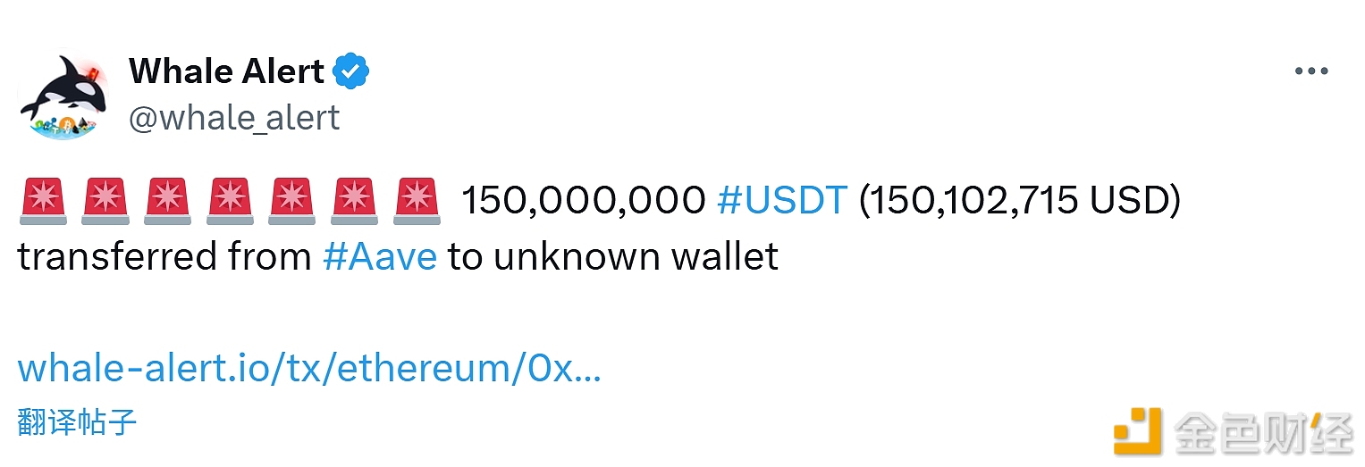 图片[1] - 1.5亿枚USDT从Aave转移至未知钱包