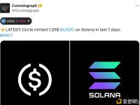 Circle在过去7天内在Solana上发行12.5亿枚USDC