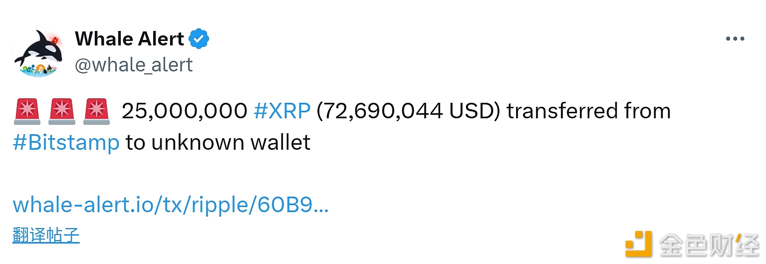 图片[1] - 2500万枚XRP从Bitstamp转移至未知钱包