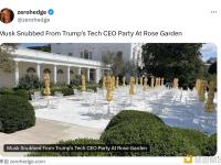 马斯克未获邀参加特朗普在玫瑰园举办的科技CEO聚会