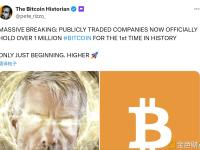 公开上市交易的公司持有的比特币正式超过100万枚