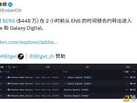 20万枚ENS代币从时间锁合约转出至Binance和Galaxy Digital