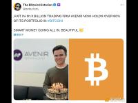 Avenir目前将其投资组合的80%以上配置为比特币