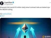 以太坊的每日智能合约调用量创下 1200 万次的纪录