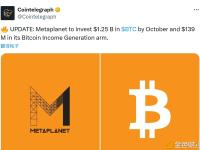 Metaplanet计划在10月前向比特币投资12.5亿美元