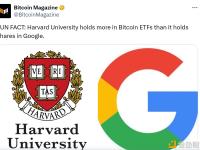哈佛大学持有的比特币ETF规模，超过其持有的谷歌股票规模