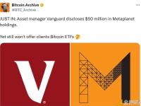 资产管理公司先锋集团披露其持有5000万美元的Metaplanet相关资产