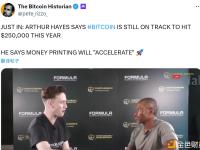 Arthur Hayes：比特币今年仍有望达到25万美元
