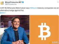 亿万富翁Mark Cuban：比特币财库公司是对冲法币的替代选择