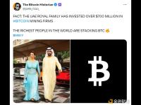 阿联酋皇室家族已向比特币挖矿企业投资超7亿美元