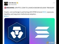 Crypto.com将推出4亿美元的Solana Treasury