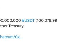 1亿枚USDT已从Bitfinex交易所转至Tether Treasury