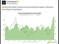 CryptoQuant：币安平台上的散户投资者活跃度正再度回升