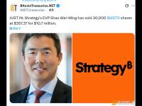 Strategy执行副总裁Shao Wei-Ming出售3万股MSTR股票，价值1070万美元