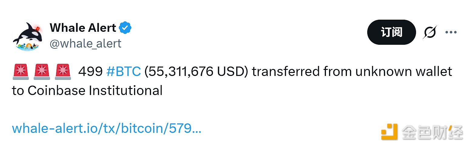图片[1] - 499枚BTC转入Coinbase Institutional