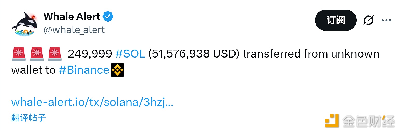 图片[1] - 249,999枚SOL转入Binance