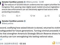 美议员Lummis：没收“太子集团”12.7万枚比特币凸显立法与强化战略比特币储备需求