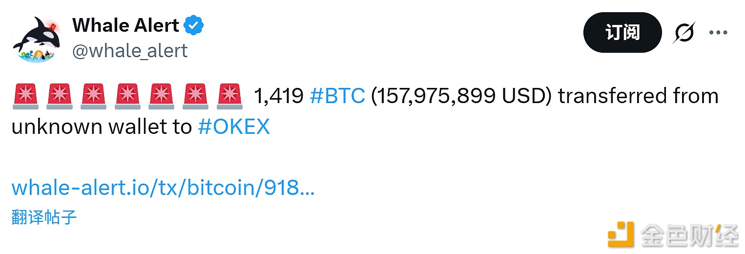 图片[1] - 1,419枚BTC转入OKEX