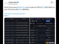 不丹王国政府转出108.8个比特币，目前仍持有6262个比特币