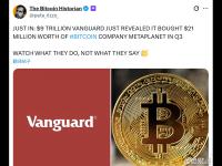 先锋集团在第三季度购入2100万美元Metaplanet的股票