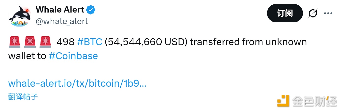 图片[1] - 498枚BTC转入Coinbase