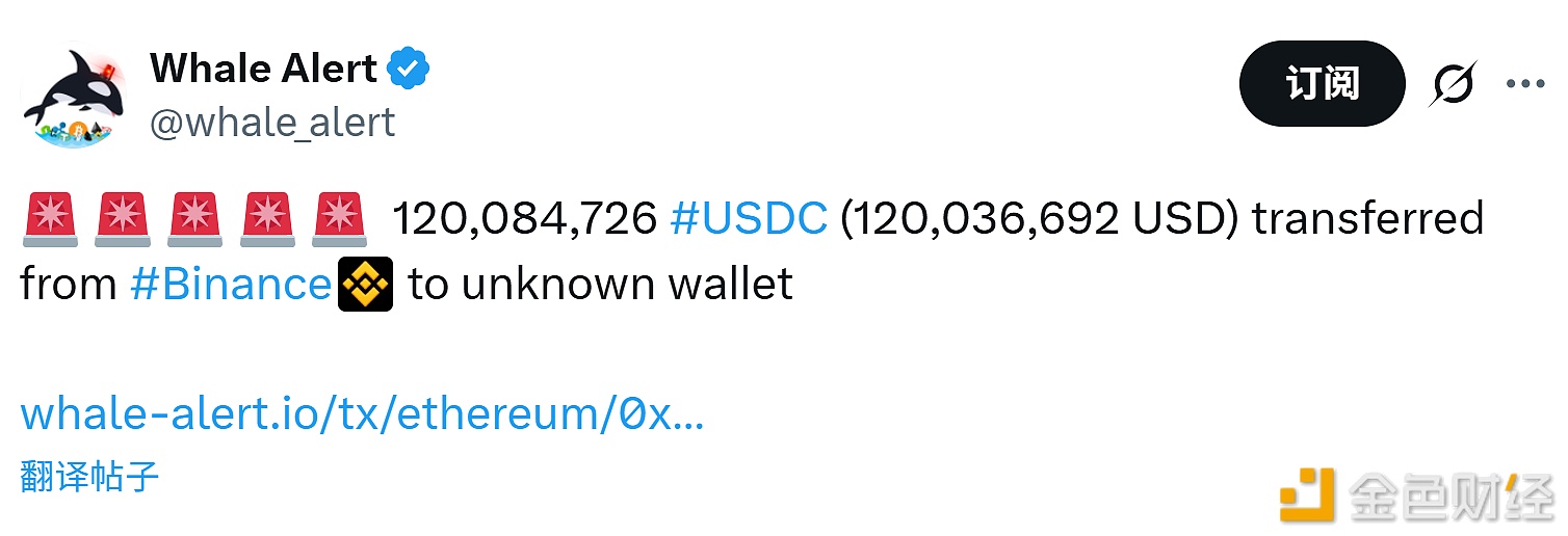 图片[1] - 120,084,726枚USDC从Binance转出