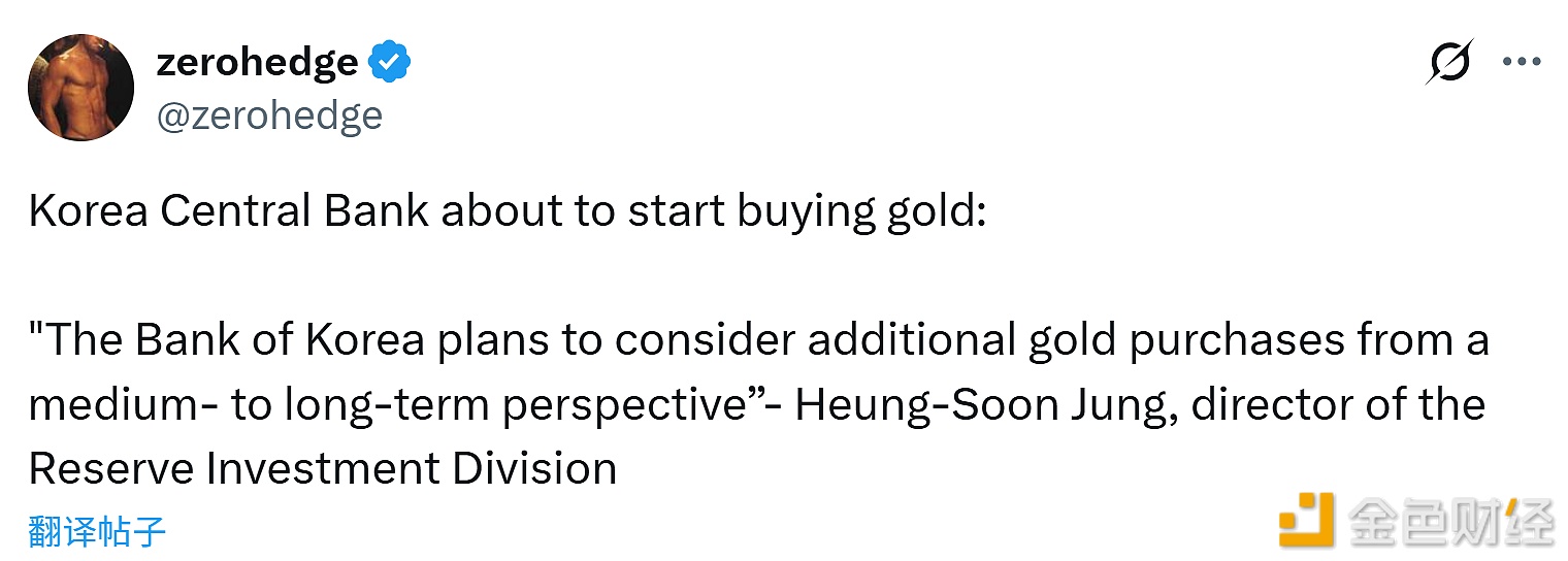 图片[1] - 韩国央行即将开始购买黄金