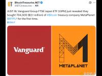 先锋集团富时日本ETF披露买入210万美元MetaPlanet股票