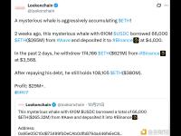 神秘巨鲸两周内累计提取超17.4万枚ETH，总价值6.21亿美元