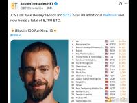 Block Inc.增持88枚比特币，总持仓达8780枚